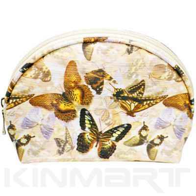 Cosmetic Pouch Monogrammed With Butterfly Pattern